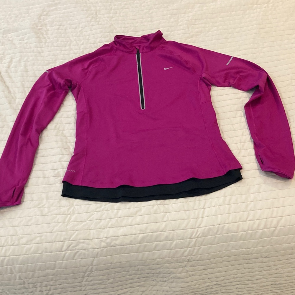 Nike Fuchsia Long Sleeve Zip Top